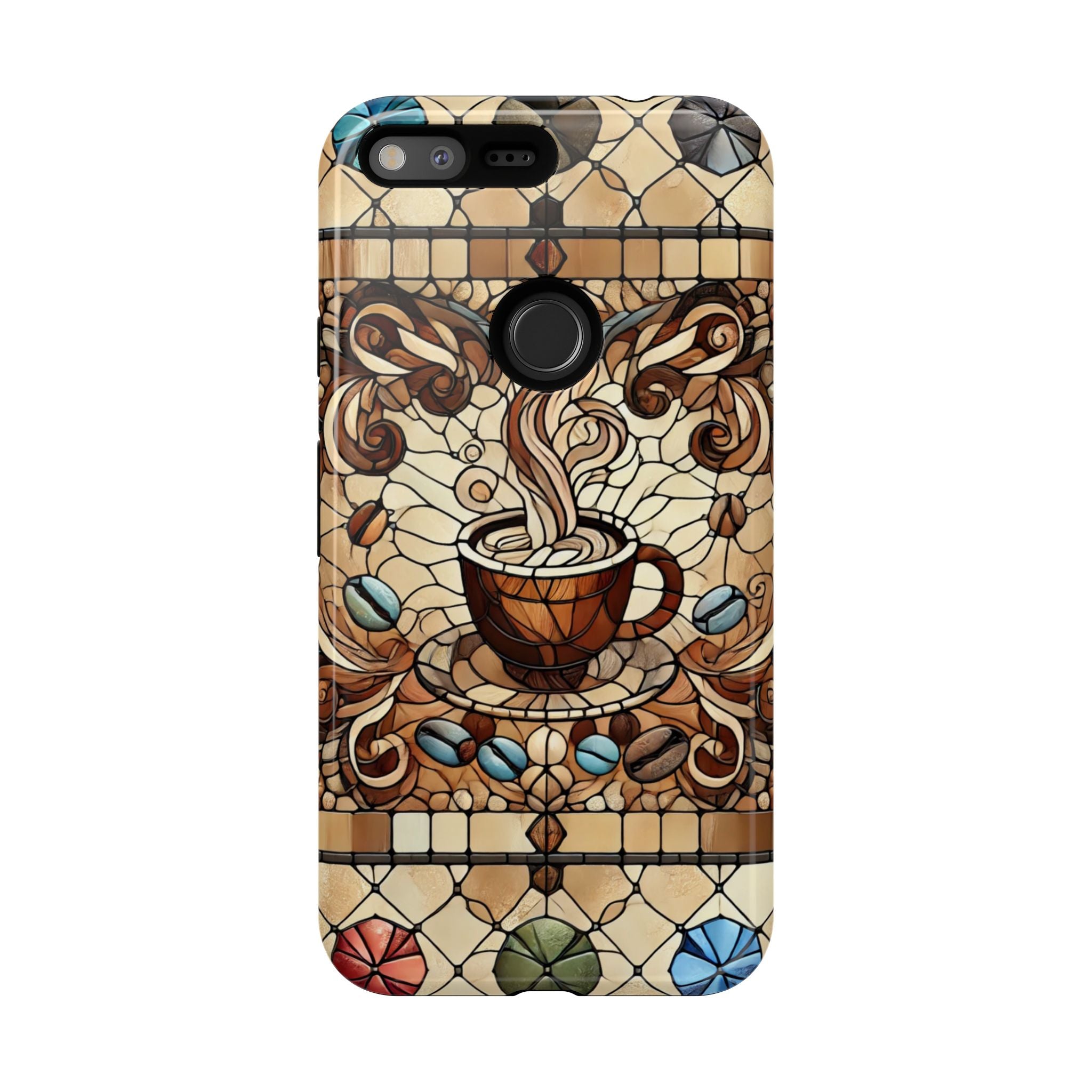 Stained Glass Coffee Android Phone Case – Shockproof TPU, 3D Wrap