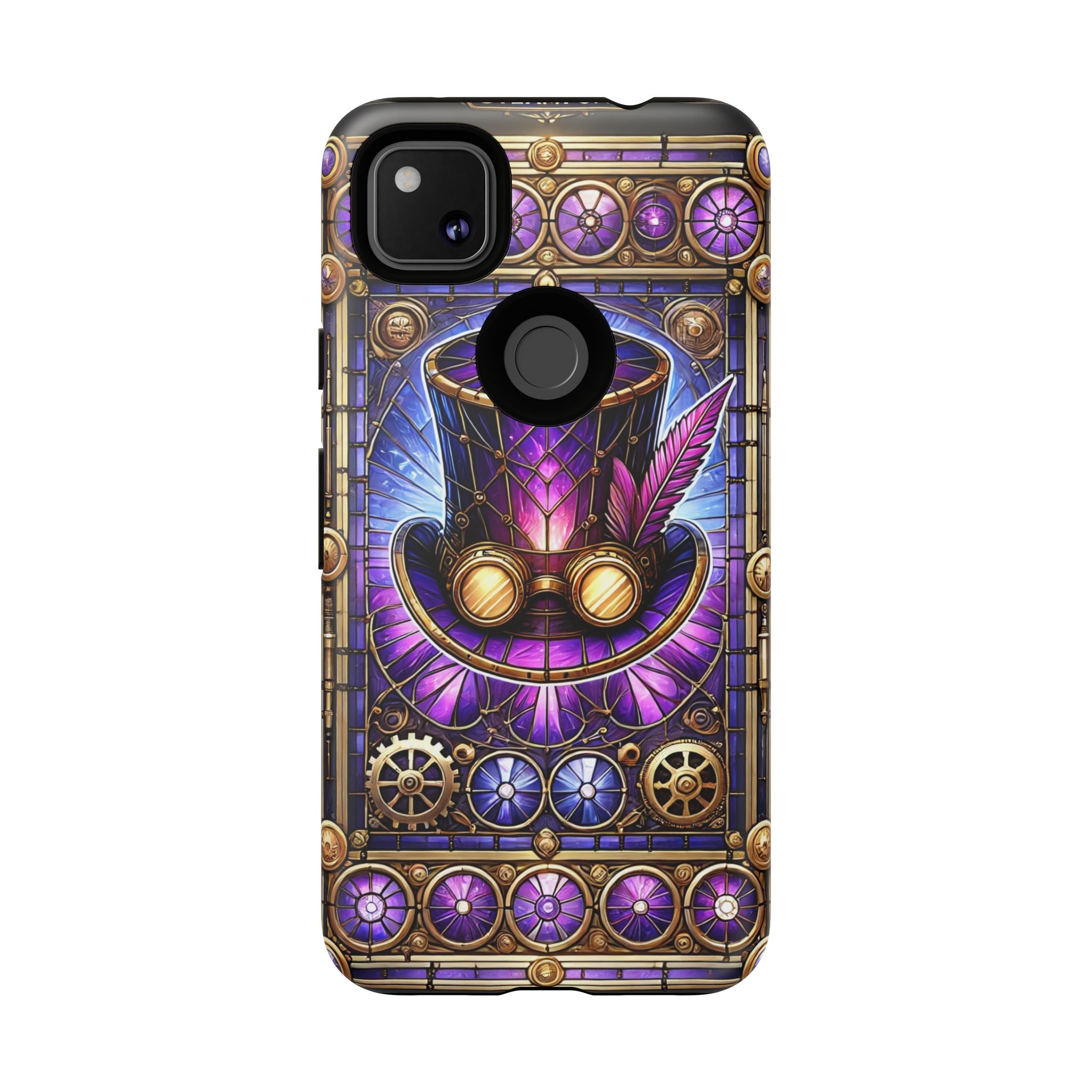 Stained Glass Steampunk Android Phone Case – 3D Full-Wrap Protective Cover with TPU Liner