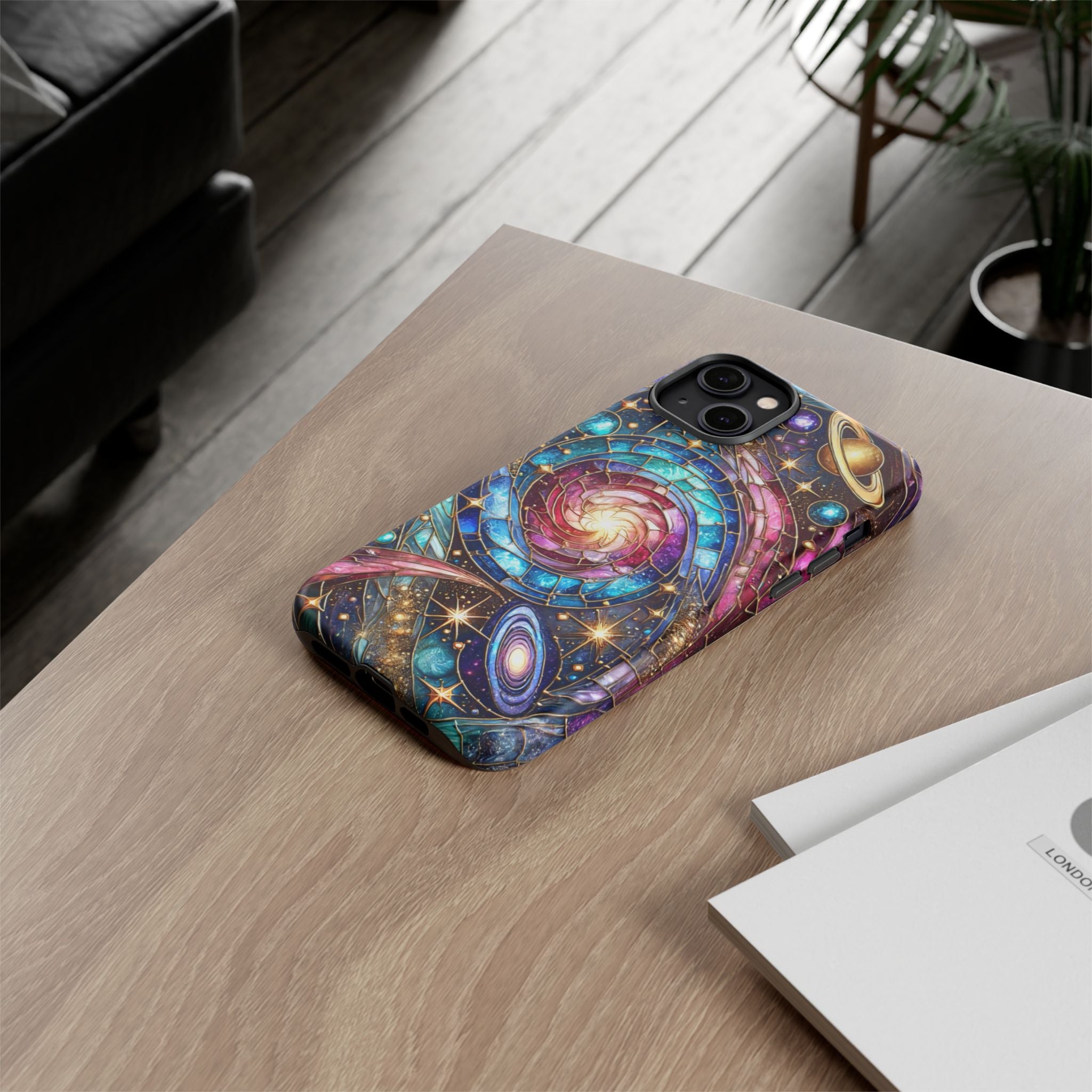 Stained Glass Celestial iPhone Case – Galaxy 3D Full-Wrap Protective Phone Cover
