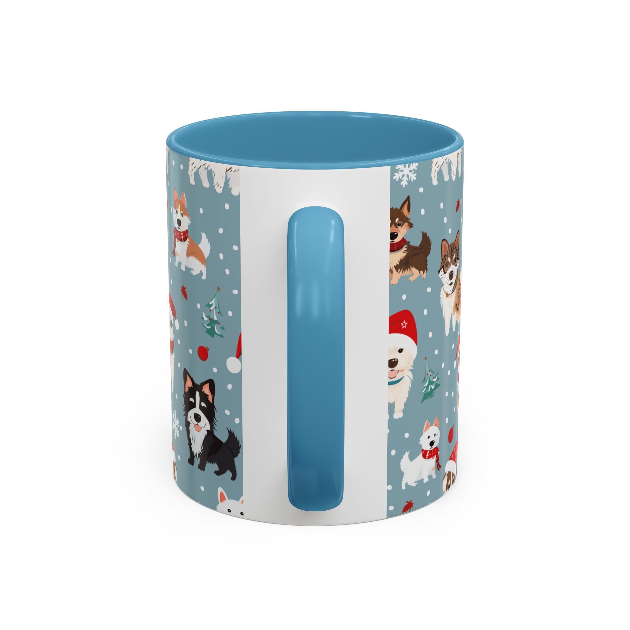 Corgi Holiday Coffee Mug – Cute Santa Dog Pattern Accent Mug (11/15oz)