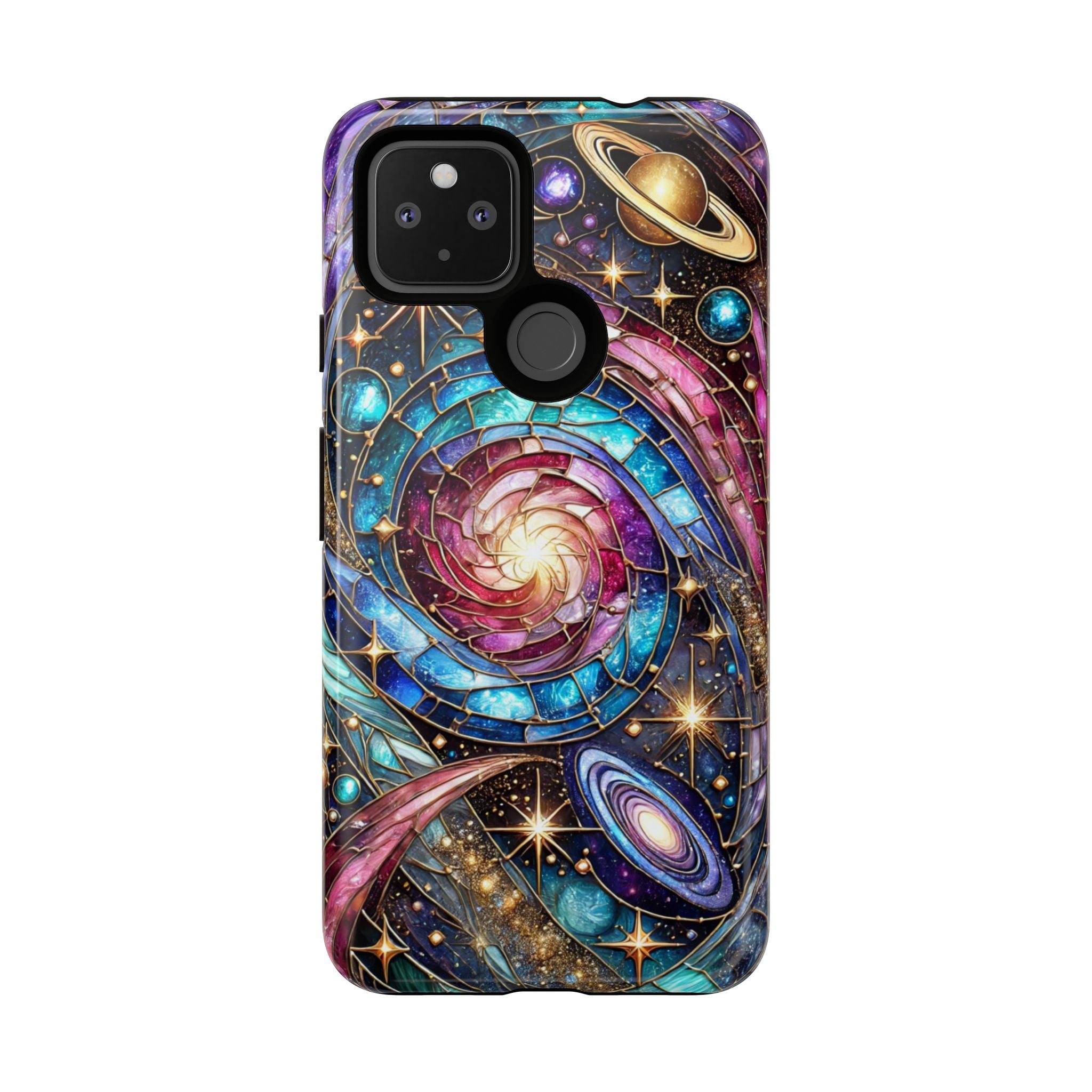 Stained Glass Celestial Android Phone Case – 3D Galaxy Full-Wrap Protective Cover with TPU Liner