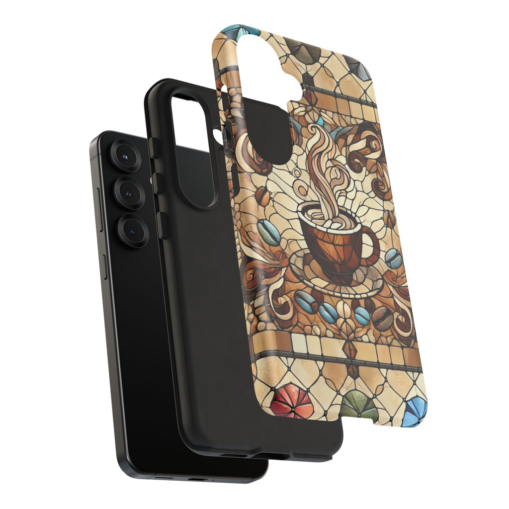 Stained Glass Coffee Android Phone Case – Shockproof TPU, 3D Wrap