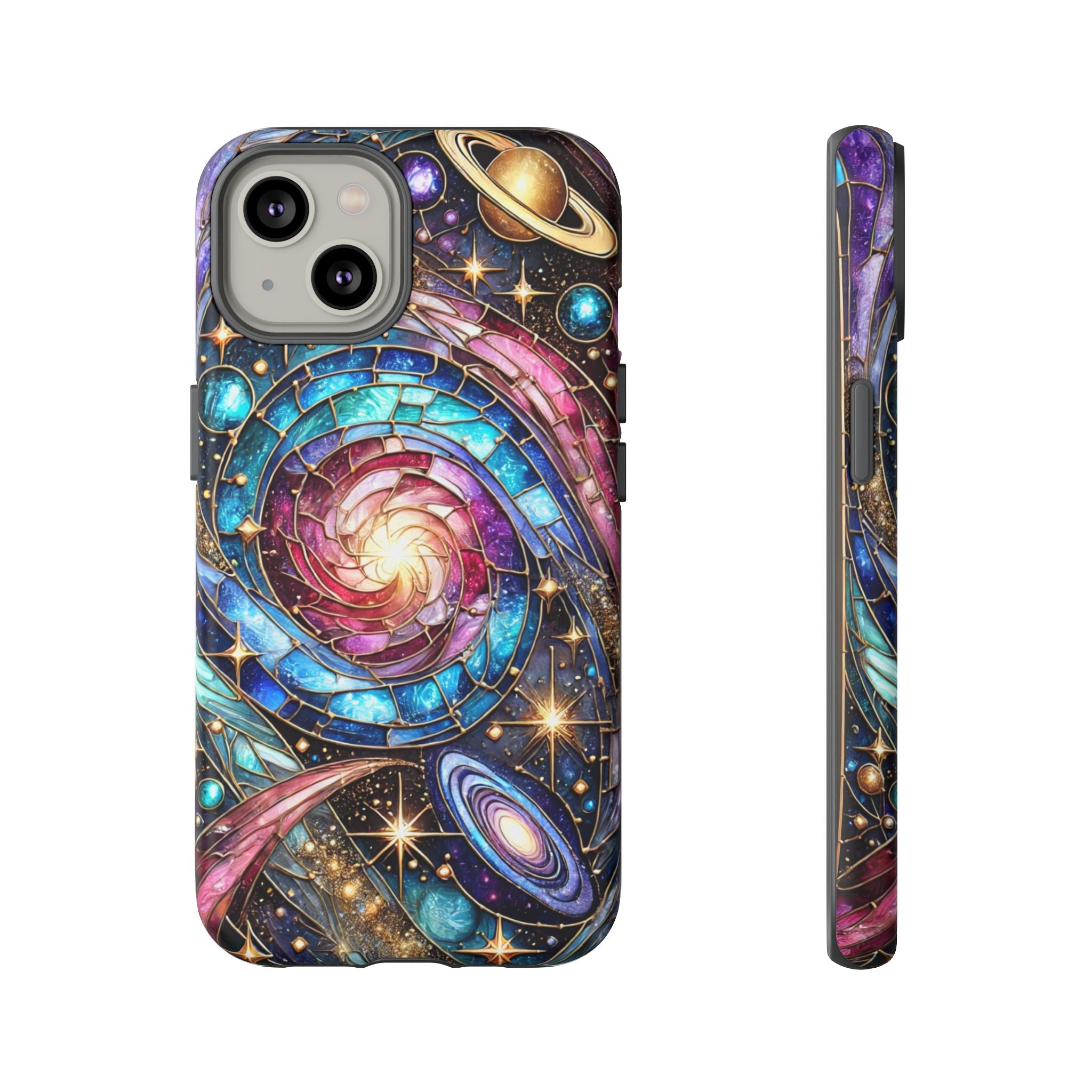 Stained Glass Celestial iPhone Case – Galaxy 3D Full-Wrap Protective Phone Cover