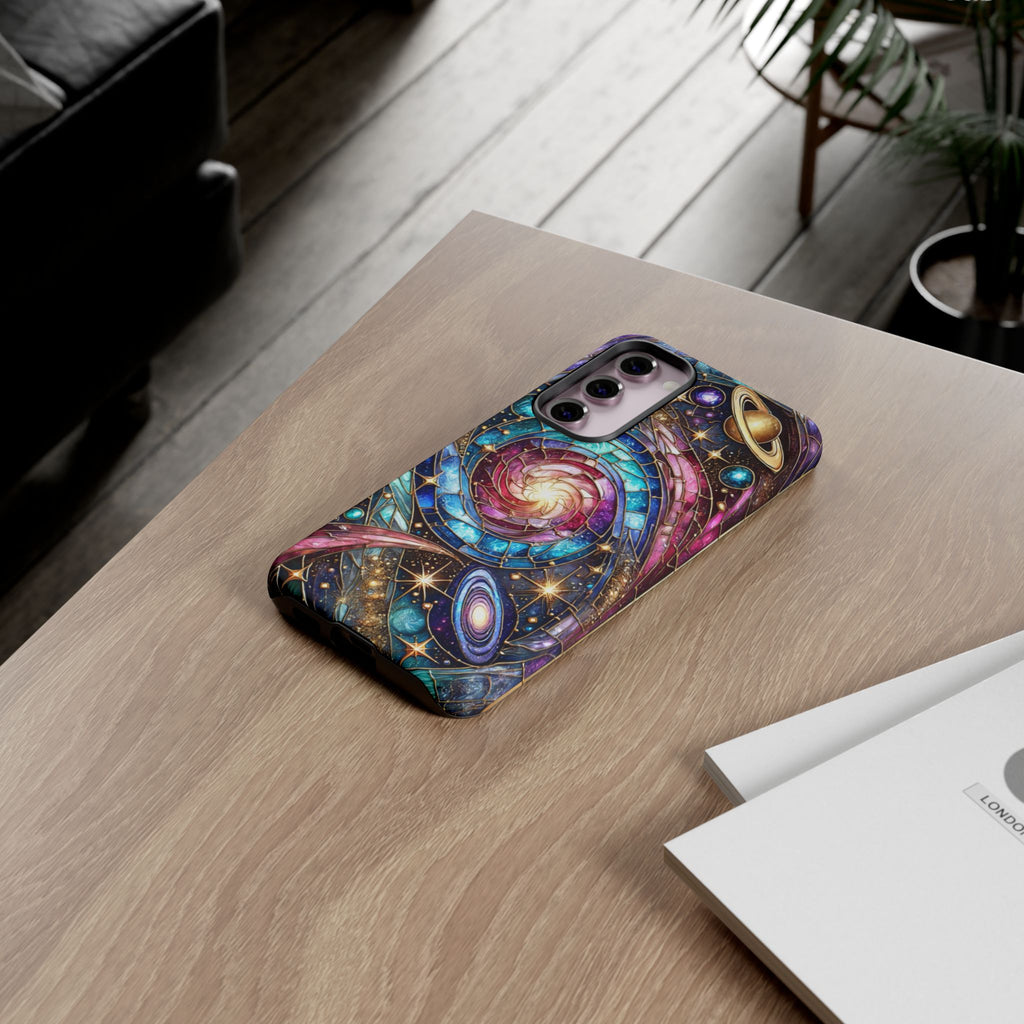 Stained Glass Celestial Android Phone Case – 3D Galaxy Full-Wrap Protective Cover with TPU Liner