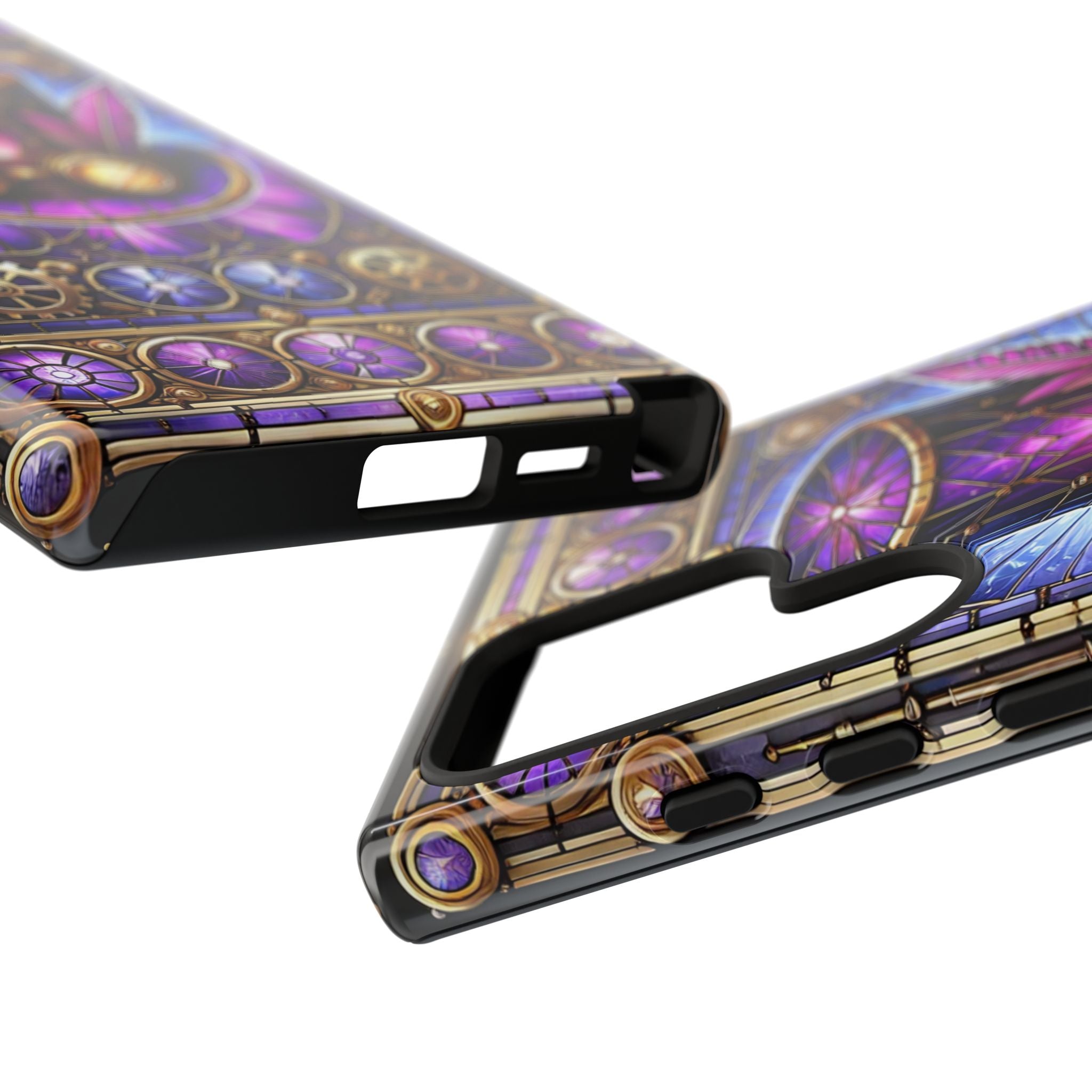 Stained Glass Steampunk Android Phone Case – 3D Full-Wrap Protective Cover with TPU Liner