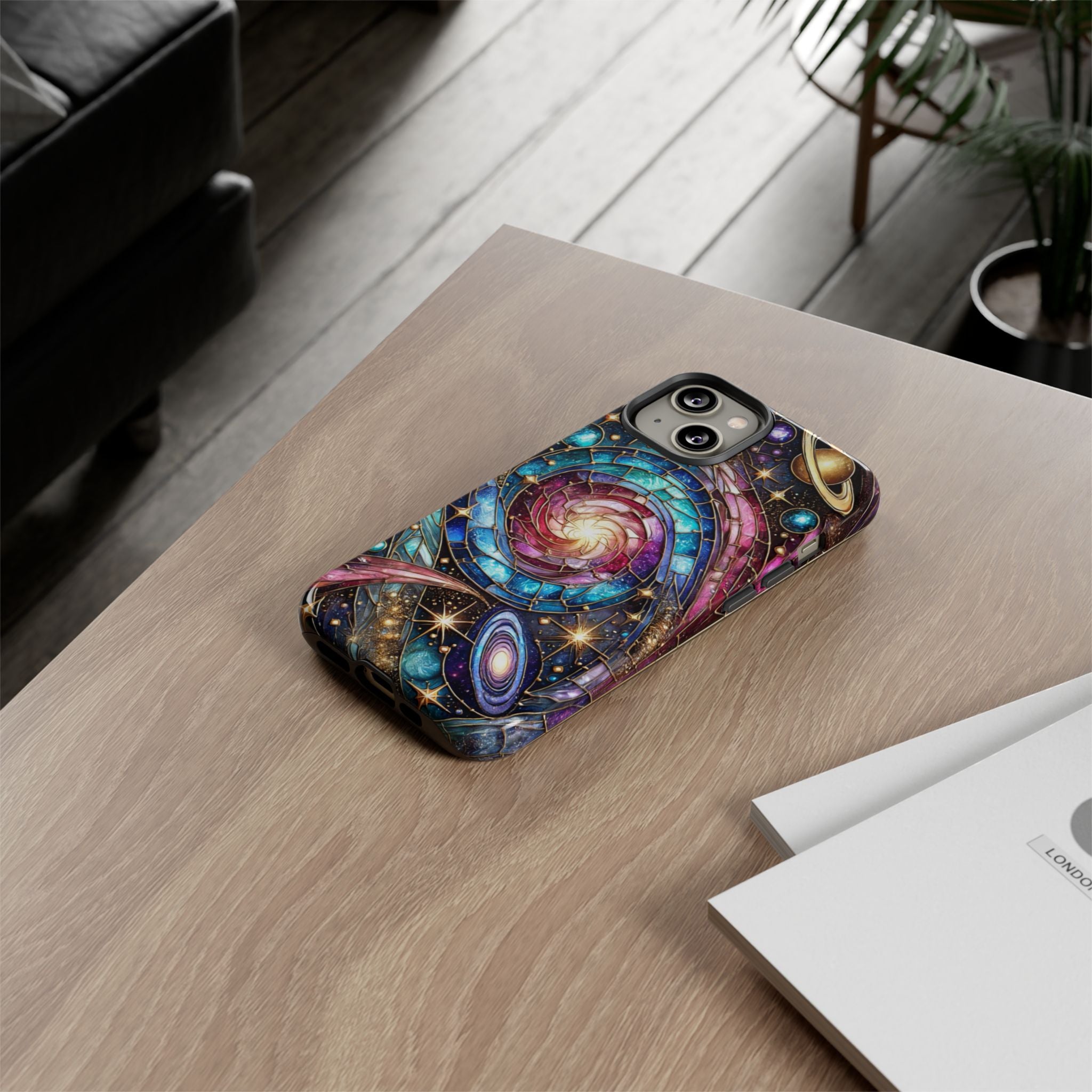 Stained Glass Celestial iPhone Case – Galaxy 3D Full-Wrap Protective Phone Cover