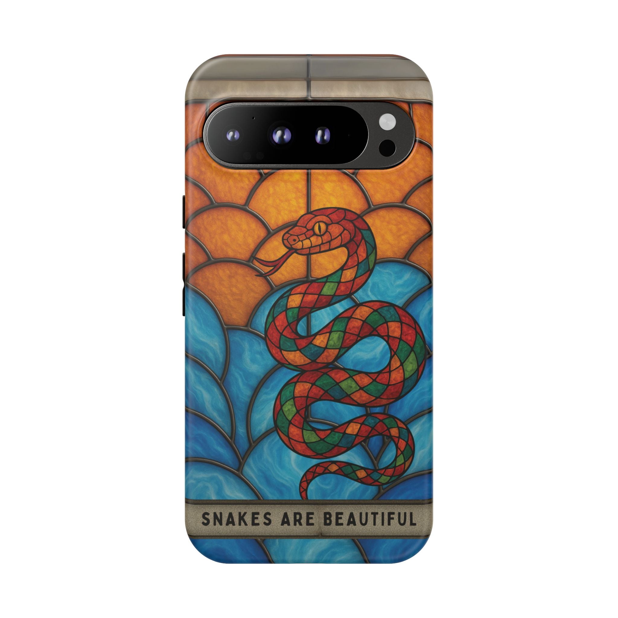 Snakes Are Beautiful Stained Glass Phone Case, Colorful Reptile Design Phone Cover, Nature Lovers Reptile Phone Case, Danger Noodle Case