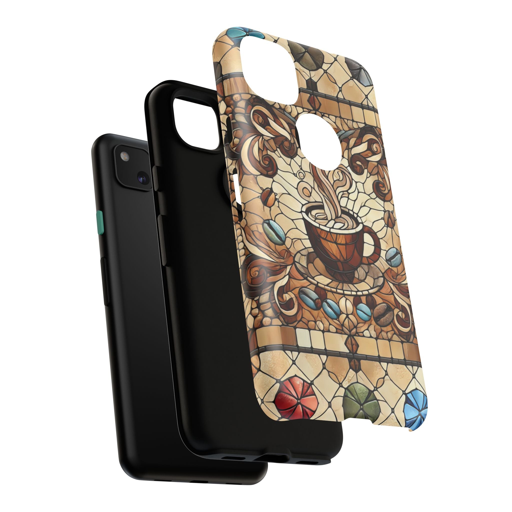 Stained Glass Coffee Android Phone Case – Shockproof TPU, 3D Wrap