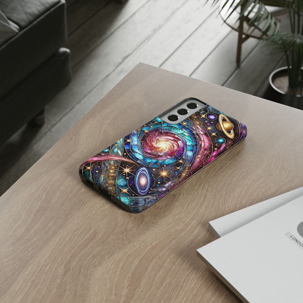 Stained Glass Celestial Android Phone Case – 3D Galaxy Full-Wrap Protective Cover with TPU Liner