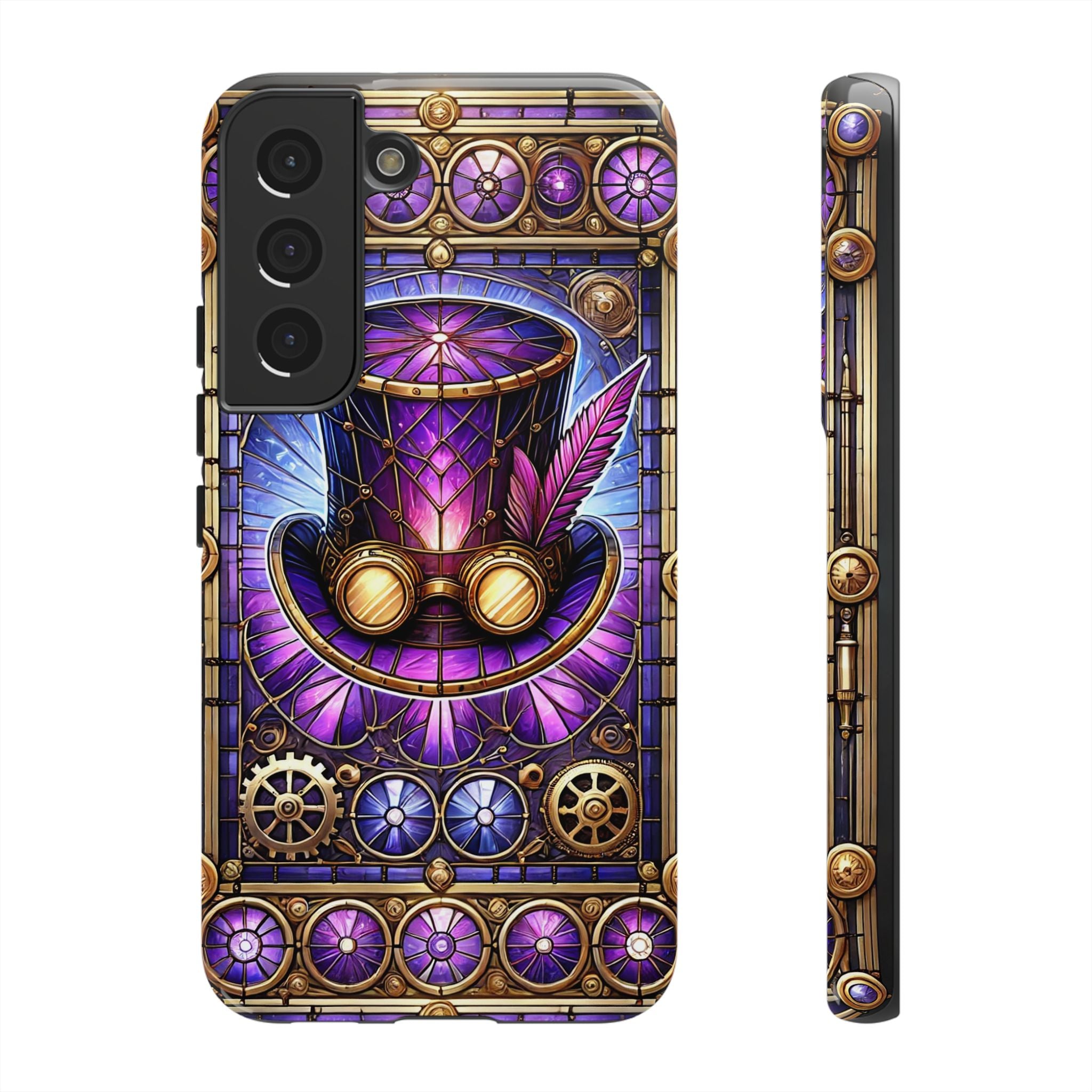 Stained Glass Steampunk Android Phone Case – 3D Full-Wrap Protective Cover with TPU Liner