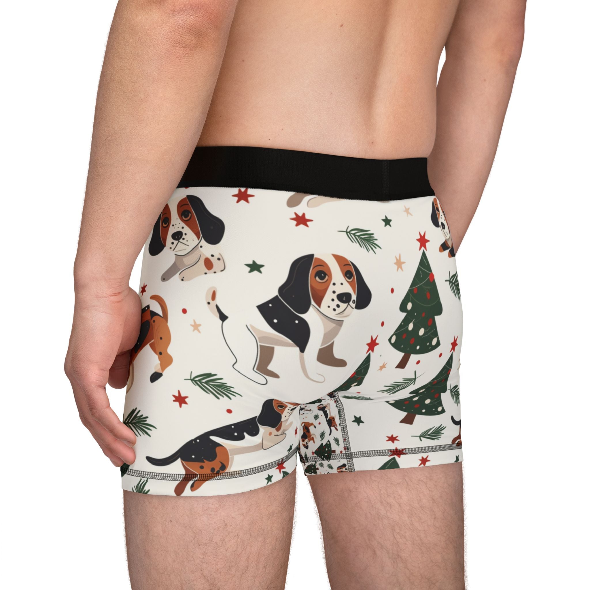 Beagle Christmas Boxers — Holiday Dog Print Men's Boxer Briefs