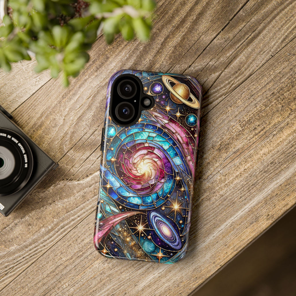 Stained Glass Celestial iPhone Case – Galaxy 3D Full-Wrap Protective Phone Cover