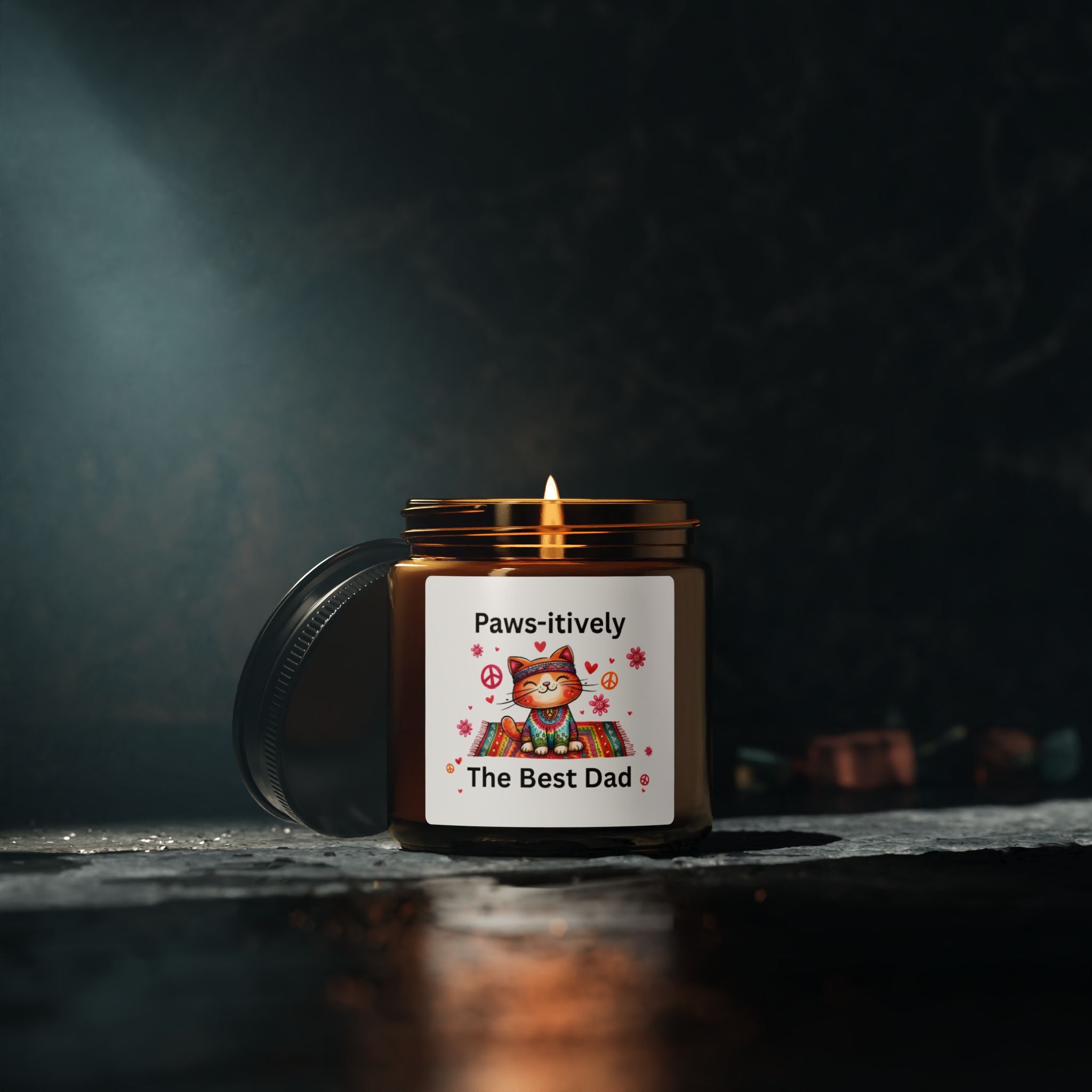 Paws-itively The Best Dad Scented Soy Candle, Cat Dad Gift