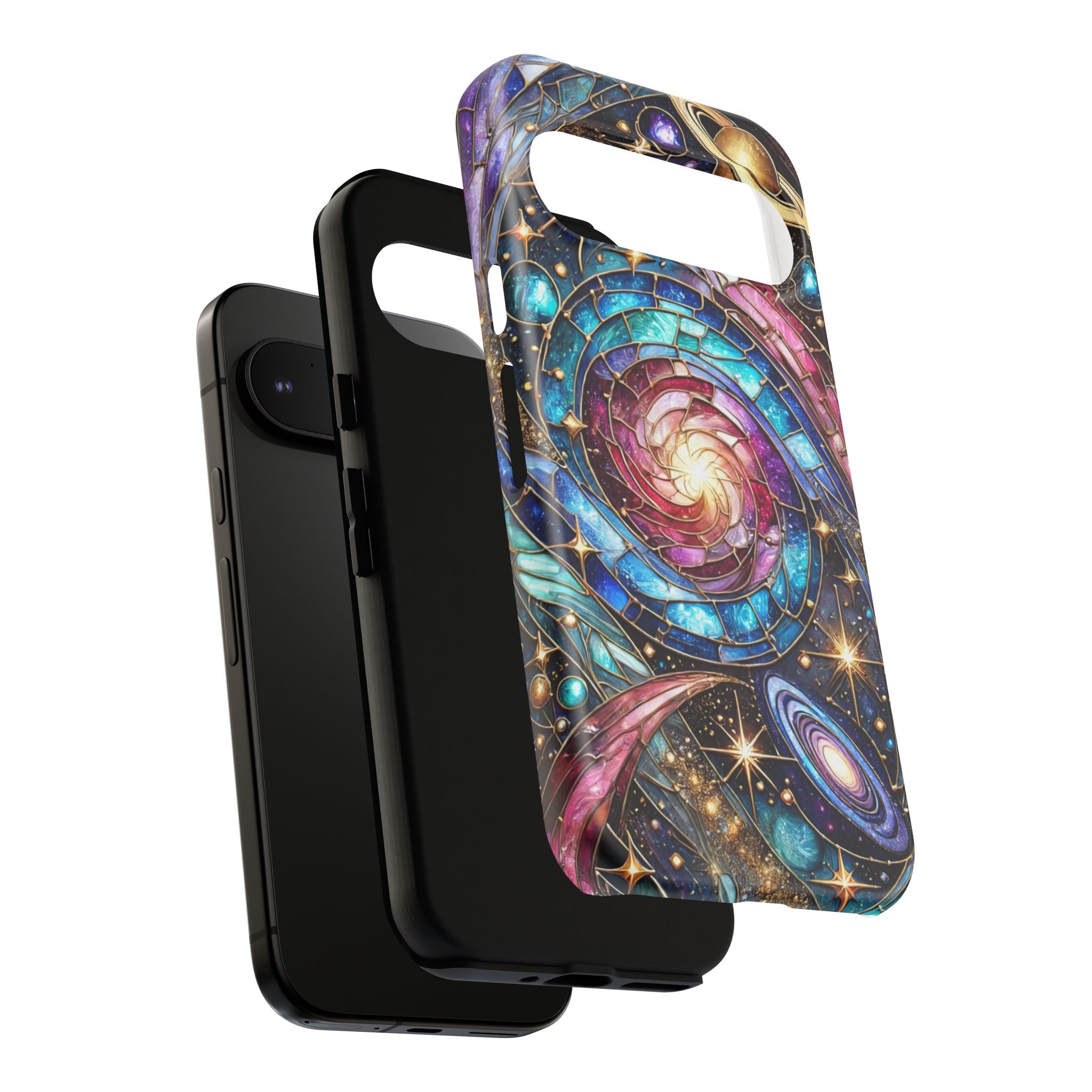 Stained Glass Celestial Android Phone Case – 3D Galaxy Full-Wrap Protective Cover with TPU Liner