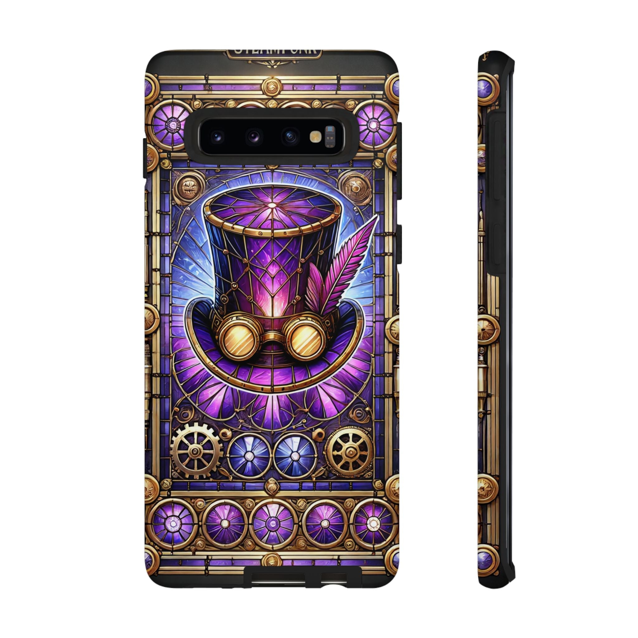 Stained Glass Steampunk Android Phone Case – 3D Full-Wrap Protective Cover with TPU Liner