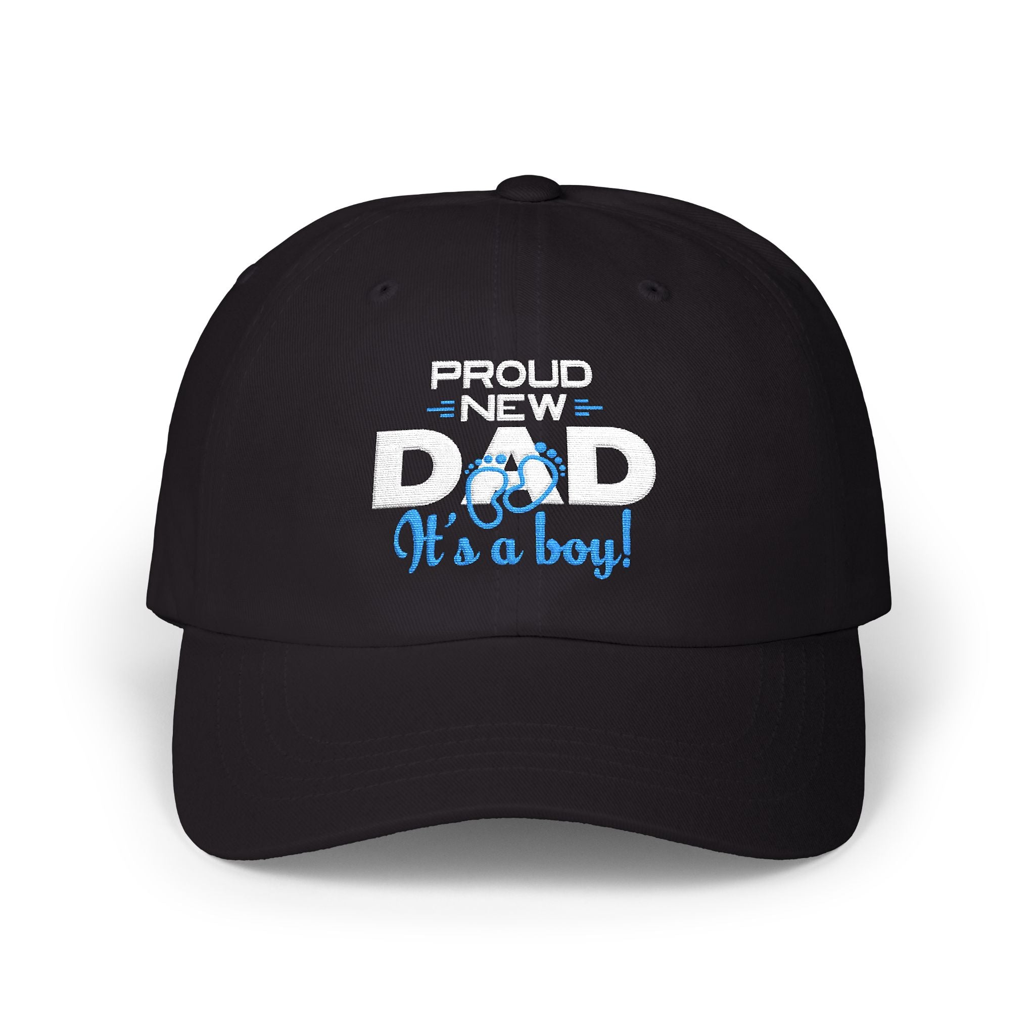 New Dad Cap - "Proud New Dad, It's a Boy" Embroidered Baseball Hat
