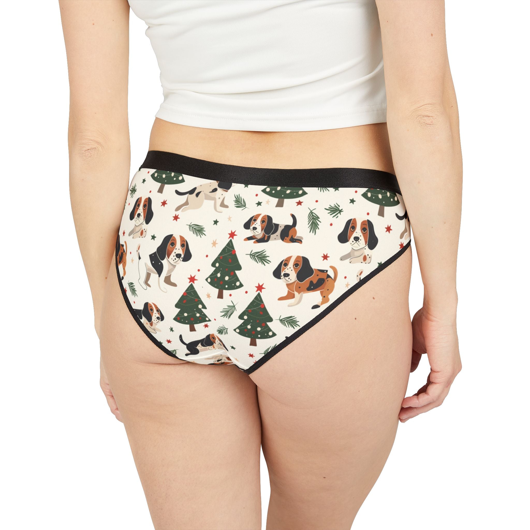 Christmas Beagle Print Women's Bikini Underwear – Festive Dog Holiday Panties