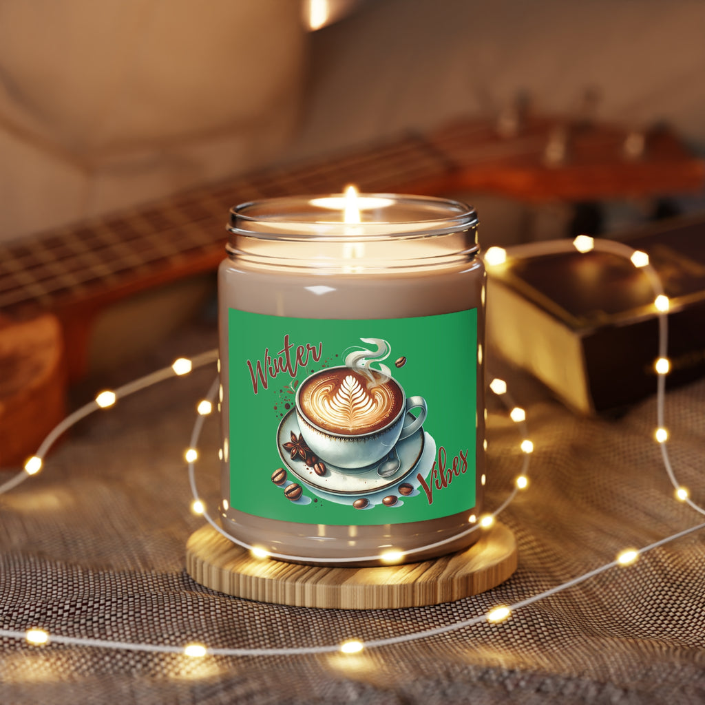 Winter Vibes Scented Candle - Cozy Fall Home Decor, Coffee Lovers Gift, Aromatherapy for Relaxation, Festive Holiday Candle, Christmas Gift