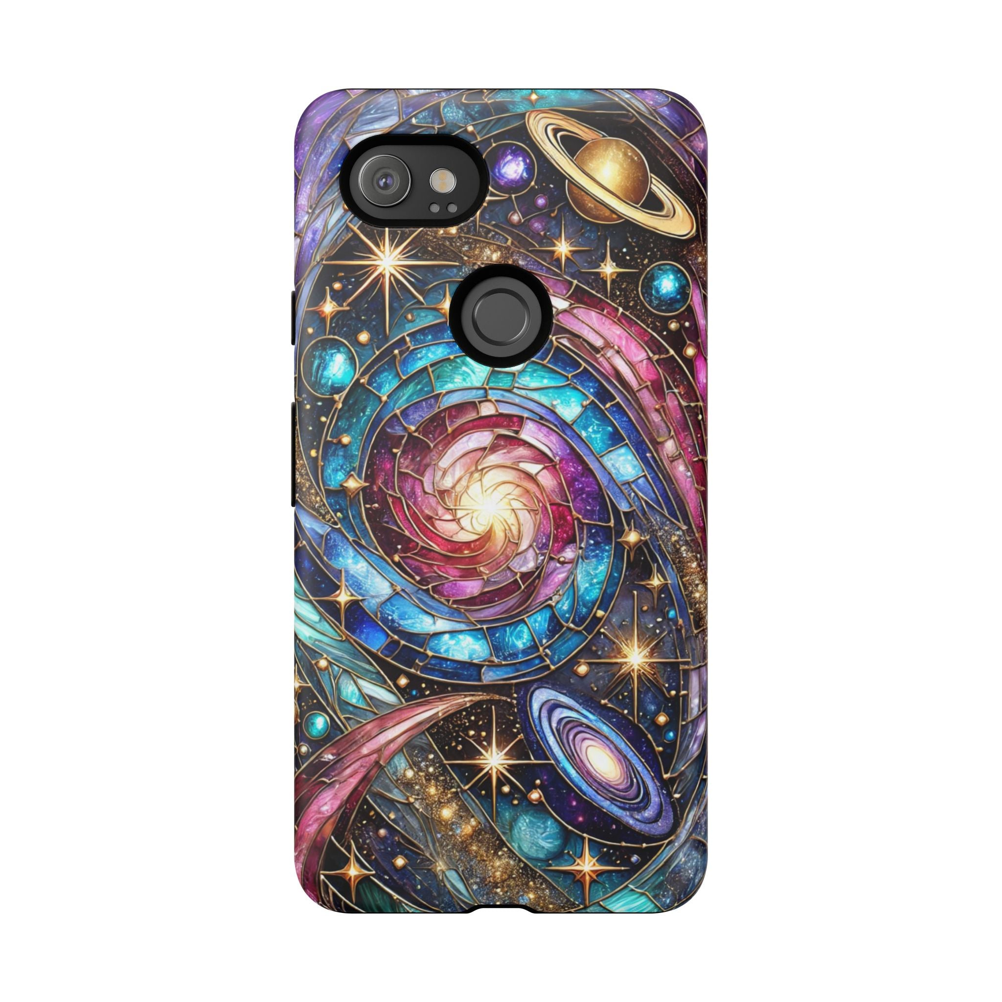 Stained Glass Celestial Android Phone Case – 3D Galaxy Full-Wrap Protective Cover with TPU Liner