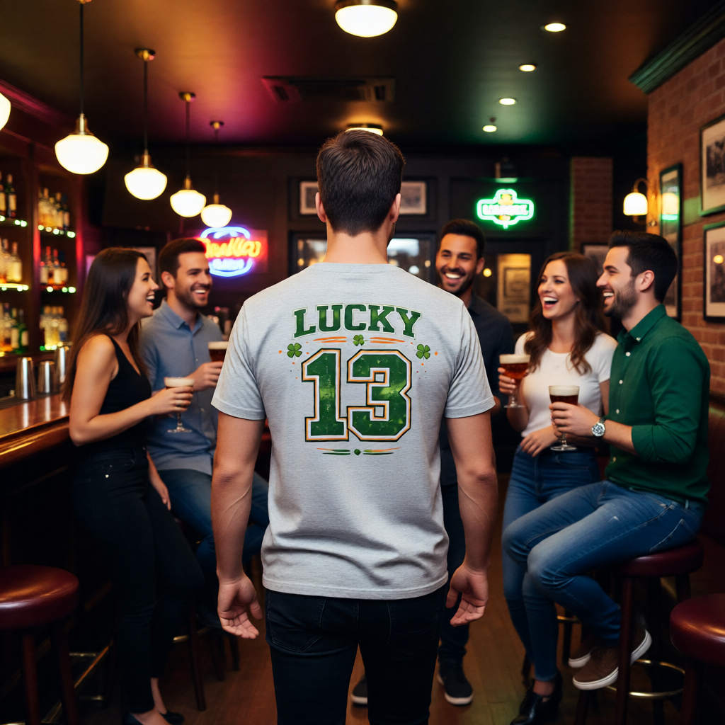 Lucky 13 Oversized Tee — St. Patrick’s Day Lucky Number Shirt
