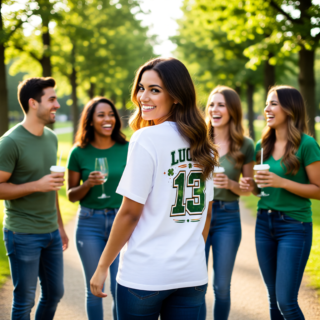 Lucky 13 Oversized Tee — St. Patrick’s Day Lucky Number Shirt