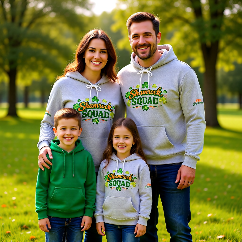 Mama Leprechaun Shamrock Squad Hoodie - St. Patrick's Day Clover Design