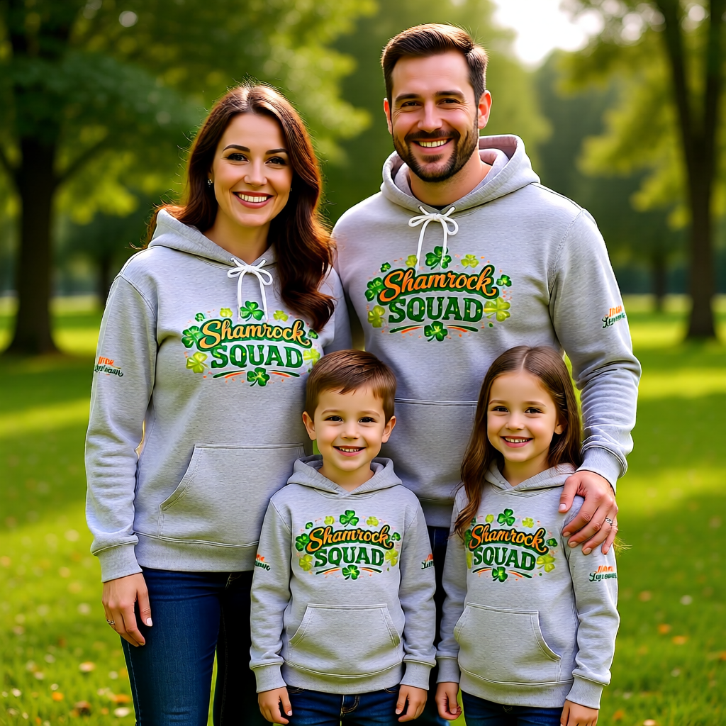 Mama Leprechaun Shamrock Squad Hoodie - St. Patrick's Day Clover Design