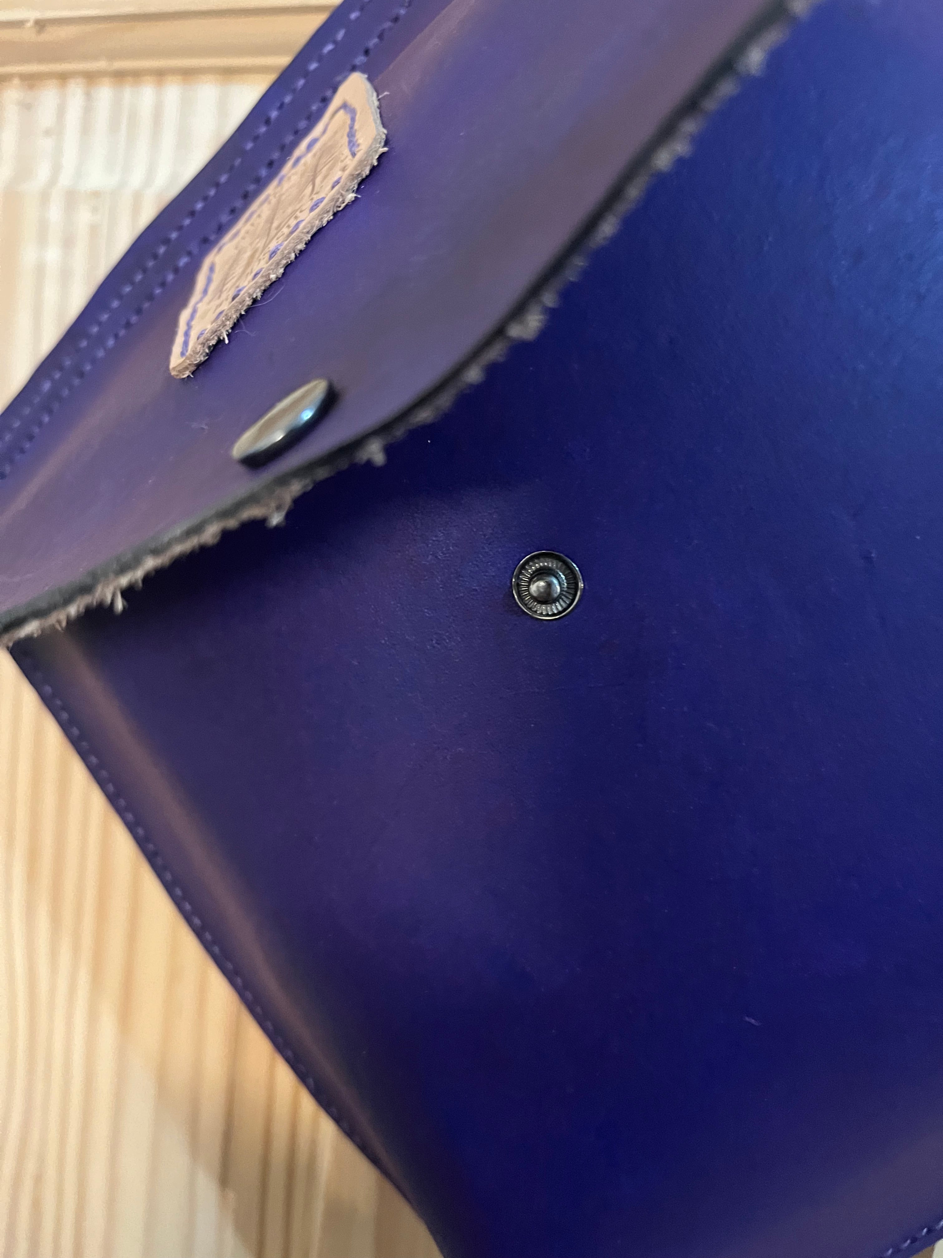 Genuine Leather Purple Haversack Bag