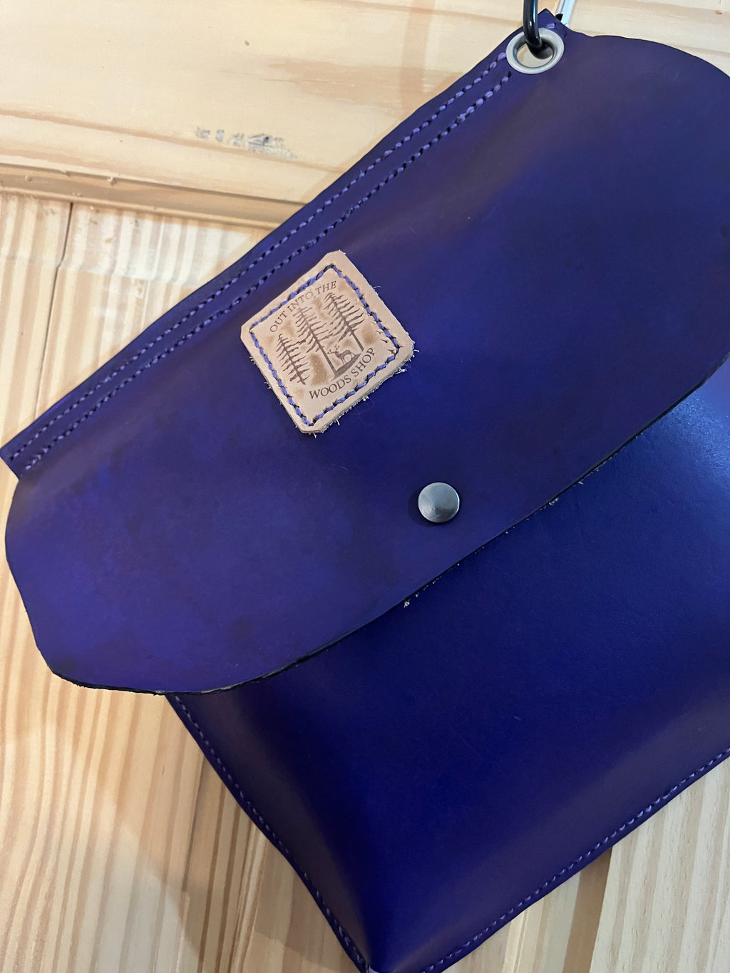 Genuine Leather Purple Haversack Bag