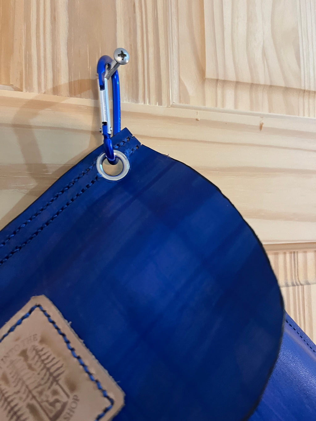 Genuine Leather Blue Haversack Bag