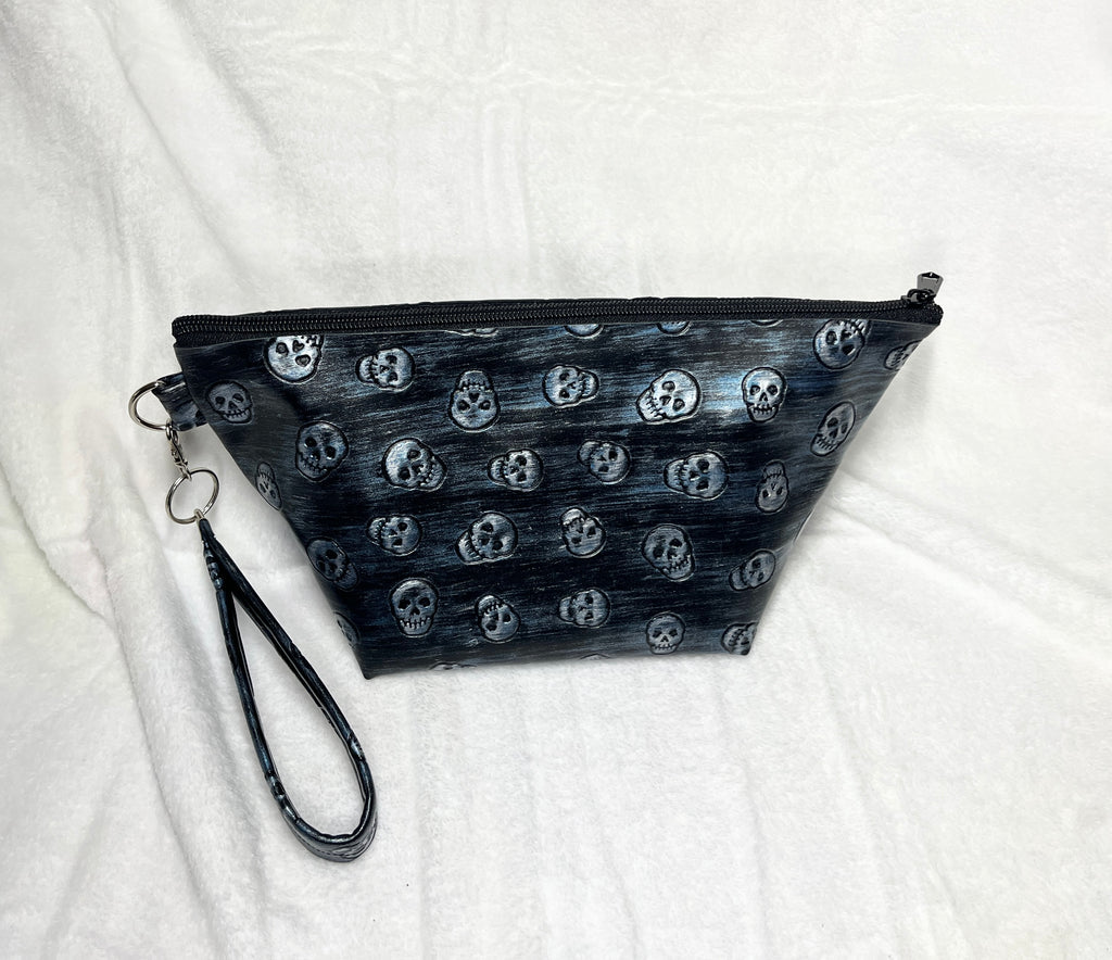 Black Skulls Cosmetics 2 Piece Bag Set, Travel Accessories Set