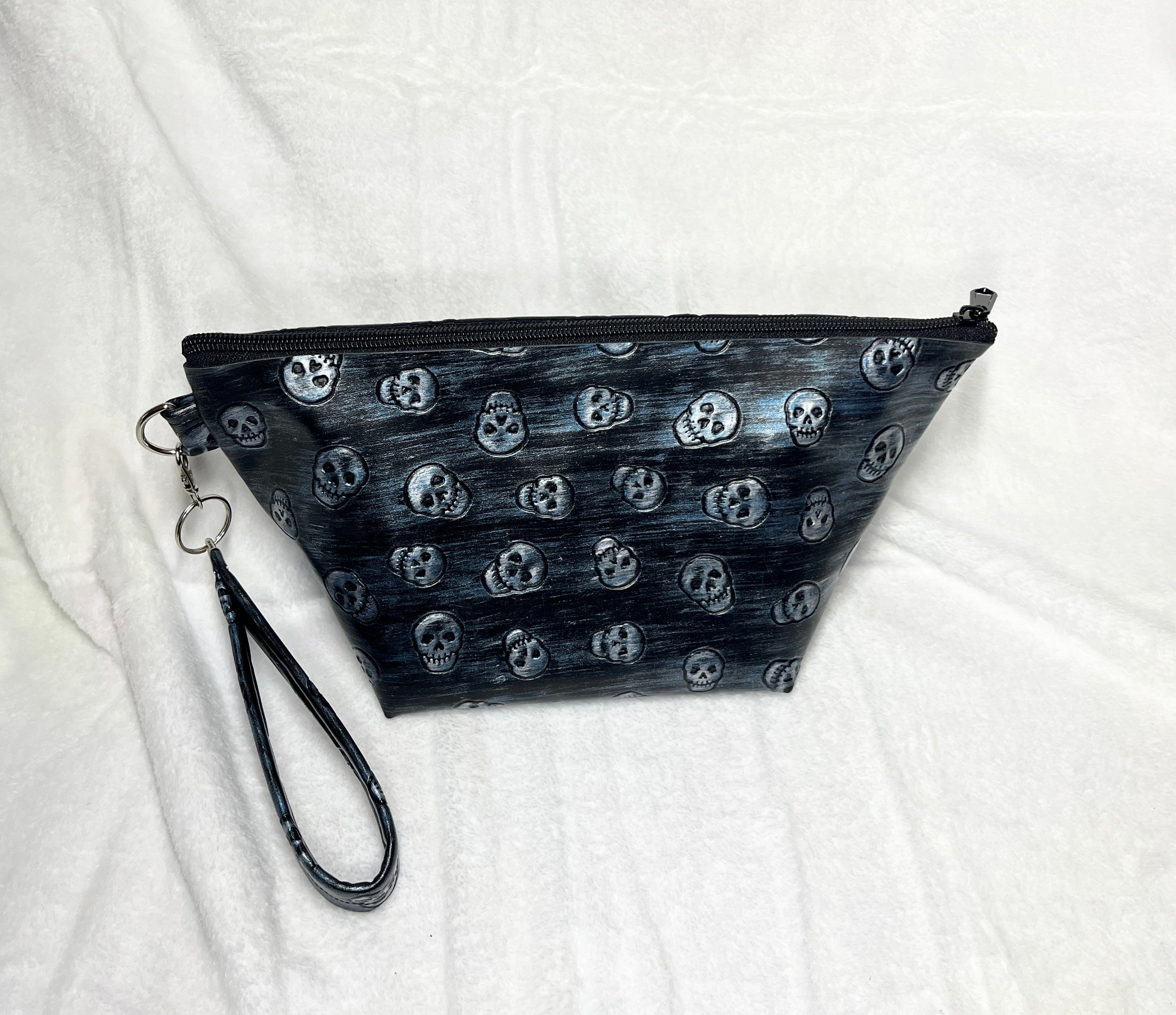 Black Skulls Cosmetics 2 Piece Bag Set, Travel Accessories Set