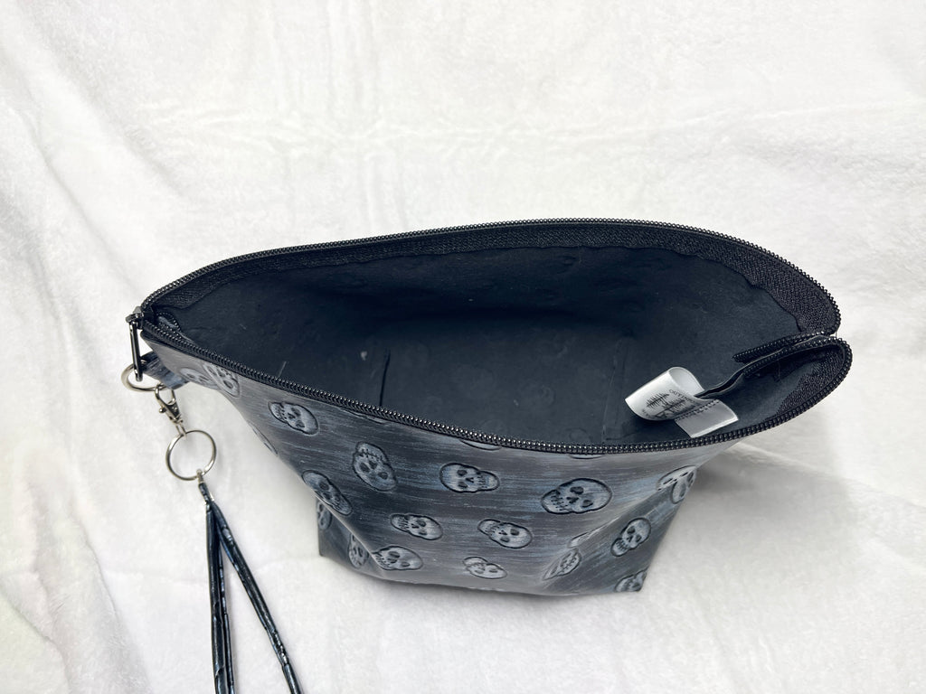 Black Skulls Cosmetics 2 Piece Bag Set, Travel Accessories Set