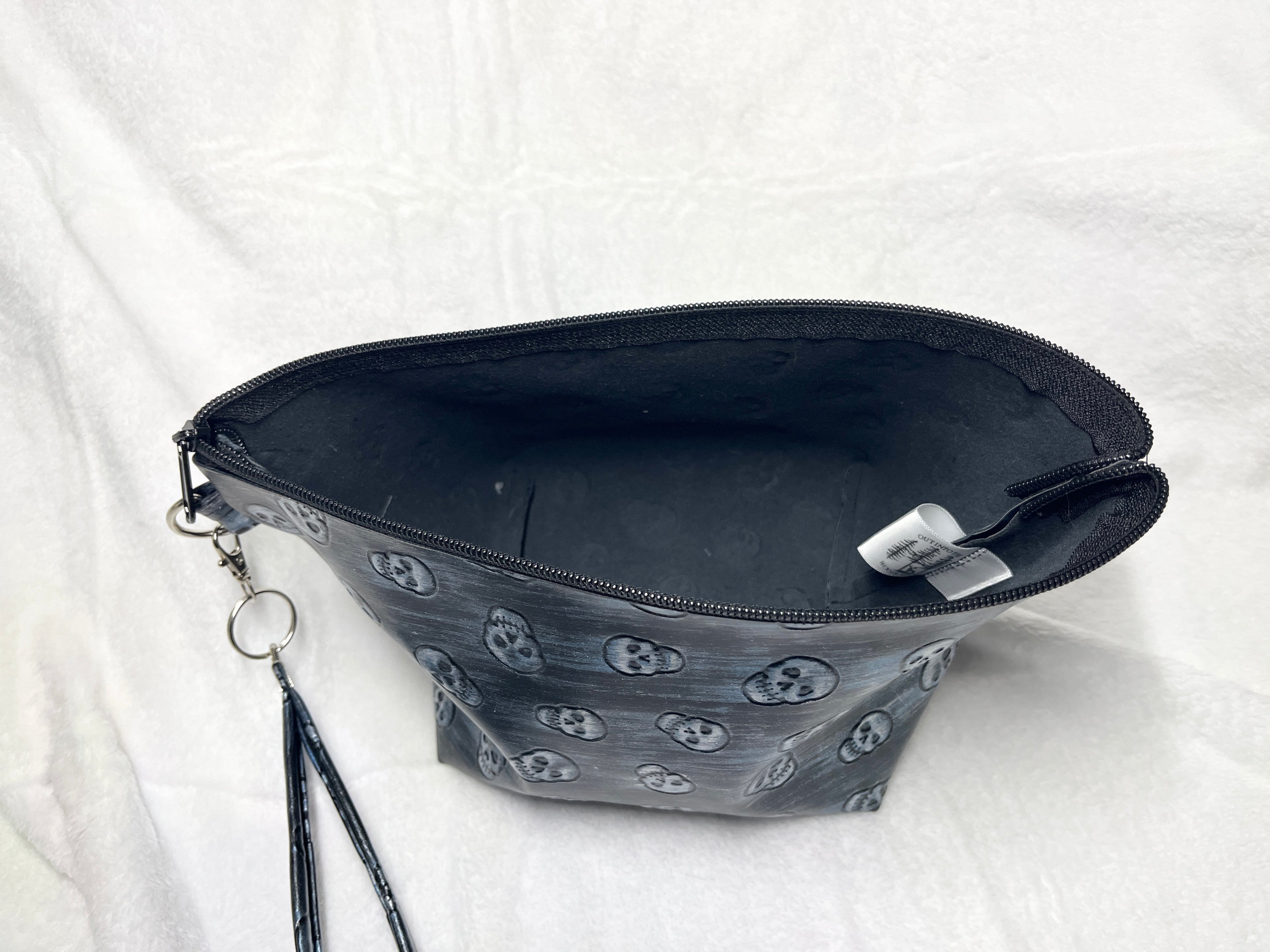 Black Skulls Cosmetics 2 Piece Bag Set, Travel Accessories Set