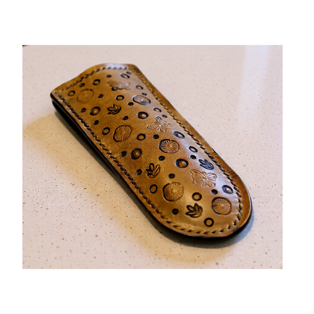 Handmade Leather Skillet Handle Cover: Rustic Cast Iron Pan Grip